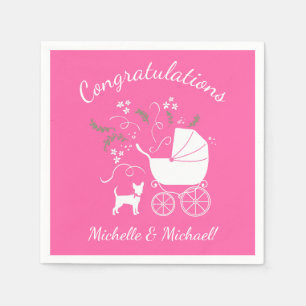 Rosa Chihuahua Baby Shower Pappersservett