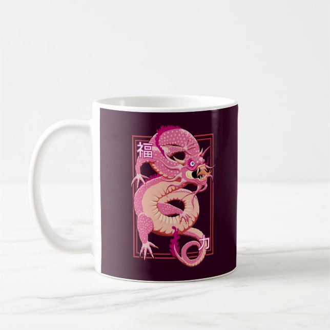 Rosa China Dragon Kaffemugg (Vänster)