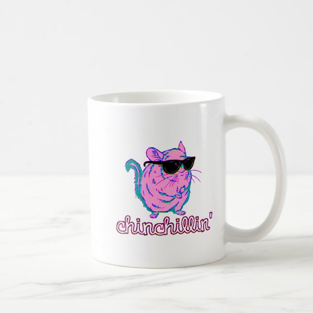 Rosa Chinchillin för neon Chinchilla Kaffemugg (Höger)