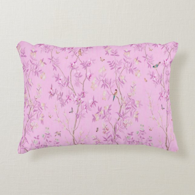 Rosa Chinoiserie accent Pillow Prydnadskudde (Framsidan)