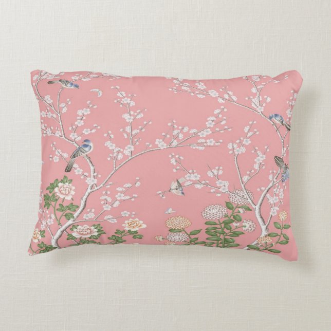 Rosa Chinoiserie accent Pillow Prydnadskudde (Baksidan)