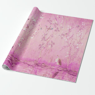 Rosa Chinoiserie Bird Decopupage Presentpapper