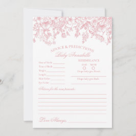 Rosa Chinoiserie Blommigt Advice for Baby Card Inbjudningar