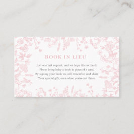 Rosa Chinoiserie blommigt Bok In Lieu, spel Visitkort