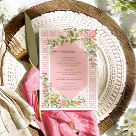 Rosa Chinoiserie Blommigt Menu - Trianon Meny