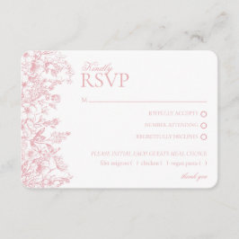 Rosa Chinoiserie Blommigt OSA Respose Card Tilläggskort