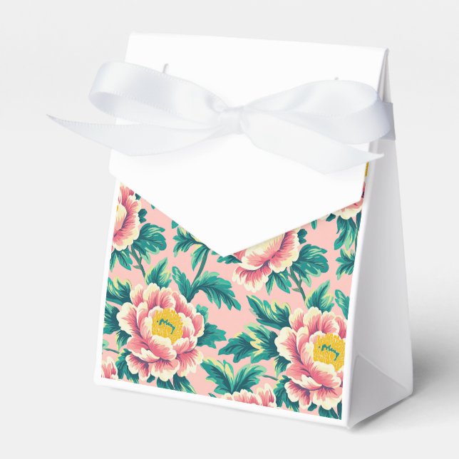 Rosa Chinoiserie Blommigt Presentaskar (Framsidan Sidan)