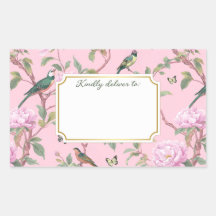 Rosa Chinoiserie Fåglar & Blommor
