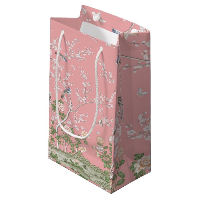 Rosa Chinoiserie Gift Bag (Framsidan Vinklad)