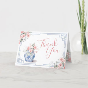 Rosa Chinoiserie Ginger Burk Baby Shower Tack Kort