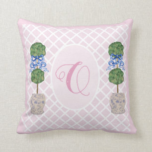 Rosa Chinoiserie Ginger Burk Burk Topiary Basket Kudde