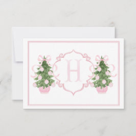 Rosa Chinoiserie Julgran Baby Shower Tack Kort