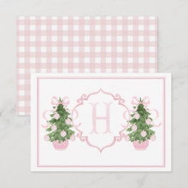 Rosa Chinoiserie Julgran Baby Shower Tack Kort