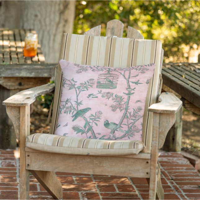 Rosa Chinoiserie Patio Kudde (Stol)