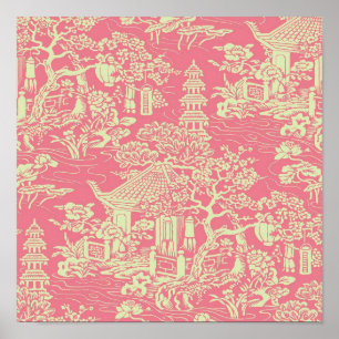 Rosa Chinoiserie Poster