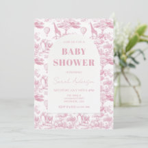 Rosa Chinoiserie Toile de Jouy Baby Shower