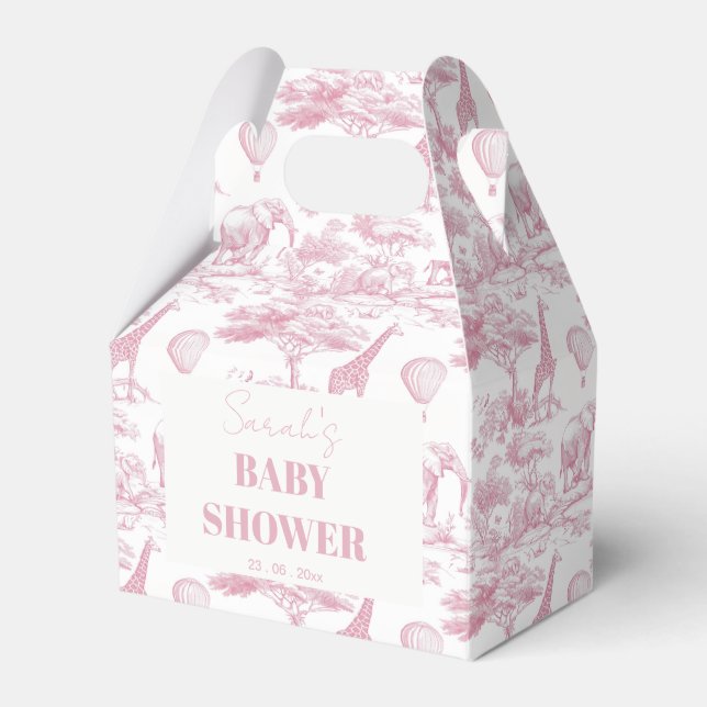 Rosa Chinoiserie Toile de Jouy Baby Shower Presentaskar (Framsidan Sidan)