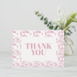Rosa Chinoiserie Toile de Jouy Baby Shower Tack Kort