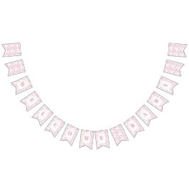 Rosa Chinoiserie Toile de Jouy Baby Shower Vimplar