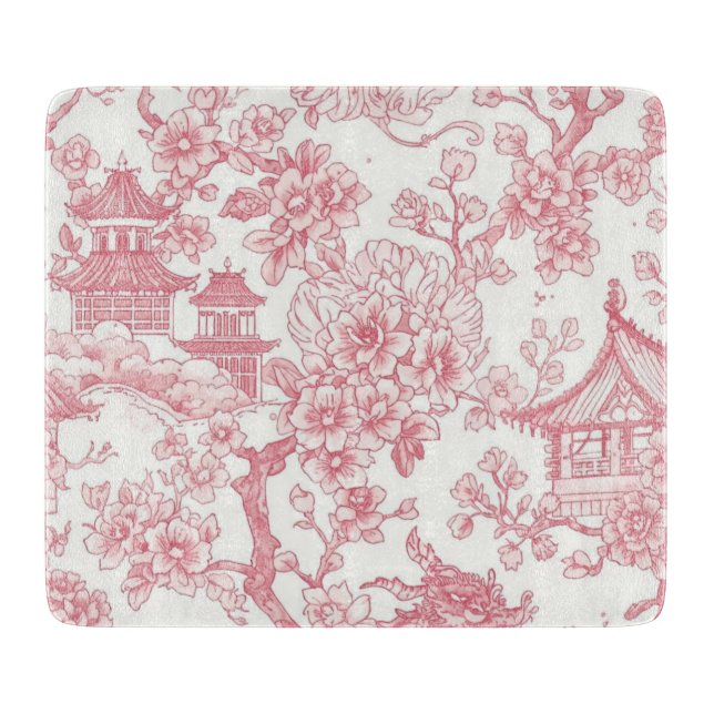 Rosa Chinoiserie Toile Drak Sakura (Framsidan)