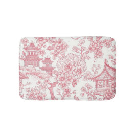 Rosa Chinoiserie Toile Drak Sakura Badrumsmatta