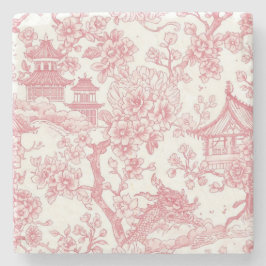 Rosa Chinoiserie Toile Drak Sakura Stenunderlägg
