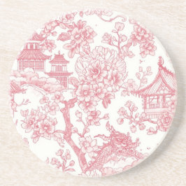 Rosa Chinoiserie Toile Drak Sakura Underlägg