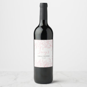 Rosa Chinoiserie-vinsetiketter Vinflaska Etikett