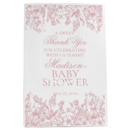 Rosa Chinoiserie Vintage Blommiga Baby Shower Favo