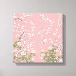 Rosa Chinoiserie Wall Art Decor Kanvastryck