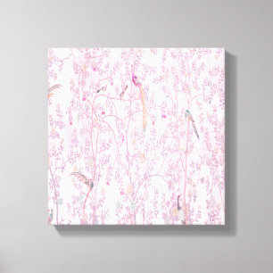 Rosa Chinoiserie Wall Art Decor Kanvastryck