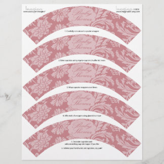 Rosa Chintz Baby Shower DIY Cupkaka Wrappare