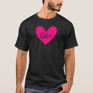 Rosa Chloe Namn Heart Kärlek Woman Girl Friend Per T Shirt