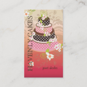 Rosa + Chocolate Bröllop Cake/Bakery/pâtisserie Visitkort