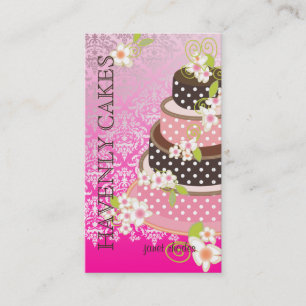 Rosa + Chocolate Bröllop Cake/Bakery/pâtisserie Visitkort