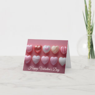 Rosa Chocolate Hearts Valentines Hälsning Kort