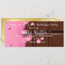 Rosa Chocolate Pub Golden Biljett Birthday