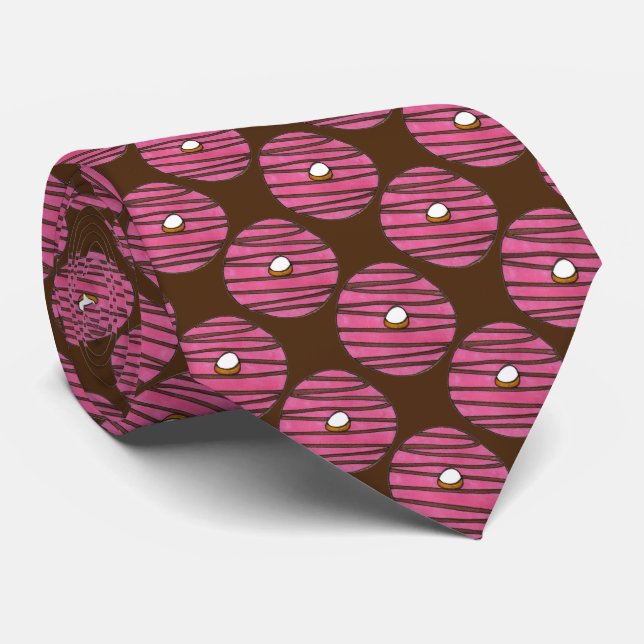 Rosa Chocolate Zebra Rand Donut Doughnut Tie Slips (Rullad)