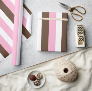 Rosa, choklad och vitt Rand Presentpapper