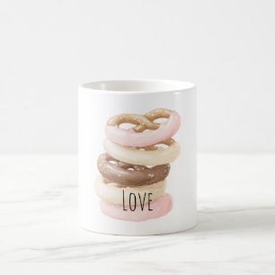Rosa choklad vanilj sältskakor kaffemugg