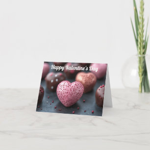 Rosa chokladhjärta Alla hjärtans dags hälsning Helgkort