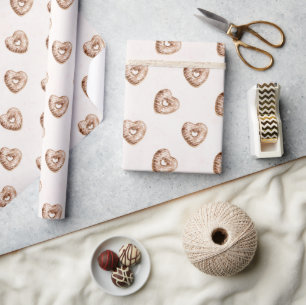 Rosa chokladhjärtan födelsedag presentpapper