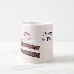 Rosa chokladkakssnitt kaffemugg