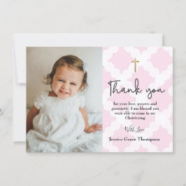Rosa Christening Girl-fototack Tack Kort