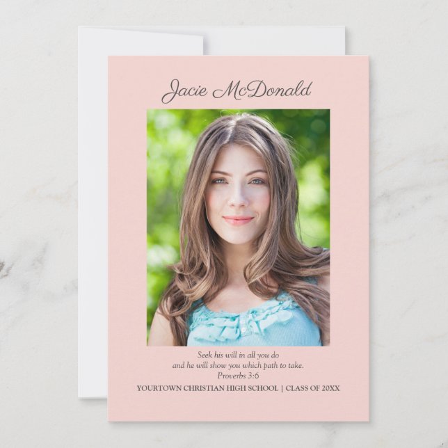 Rosa Christian Studenten Photo Announcement Meddelande (Framsida)