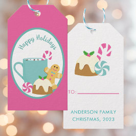ROSA CHRISTMAS COOKIES OCH COCOCOA GIFT MÄRKRES PRESENTETIKETT