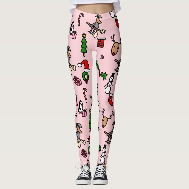 rosa christmas före ana leggings (Framsida)