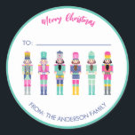 ROSA CHRISTMAS NUTCRACKER GIFT STICKER RUNT KLISTERMÄRKE<br><div class="desc">Ljusa färger insamling av knappar</div>