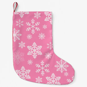 rosa christmas snöflingor isig liten julstrumpa