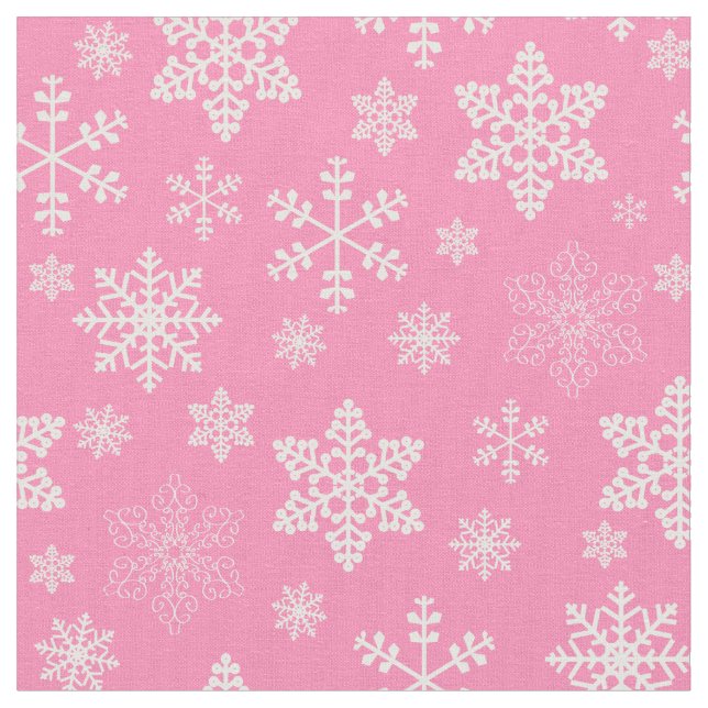 rosa christmas snöflingor isig tyg (Närbild)